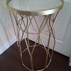 Gold Mirror Side Table
