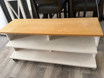 TV Stand with Shelves on Wheels
