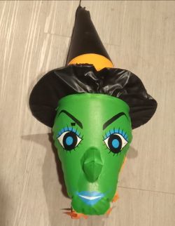Rare Vintage blow up Halloween decor Witch head
