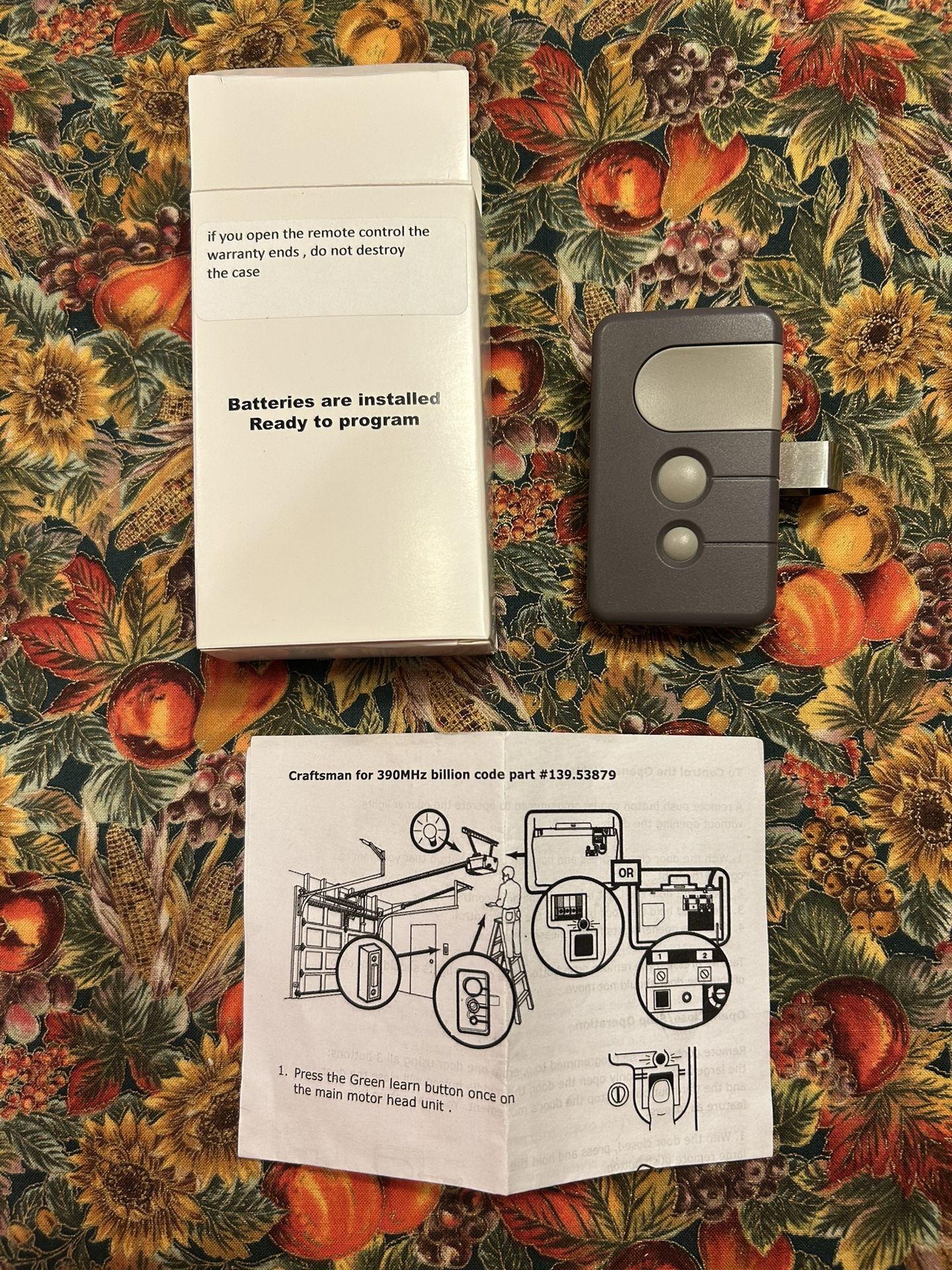 Sears Craftsman Garage Door opener Remote Control Transmitter Model number GREEN 139.53879