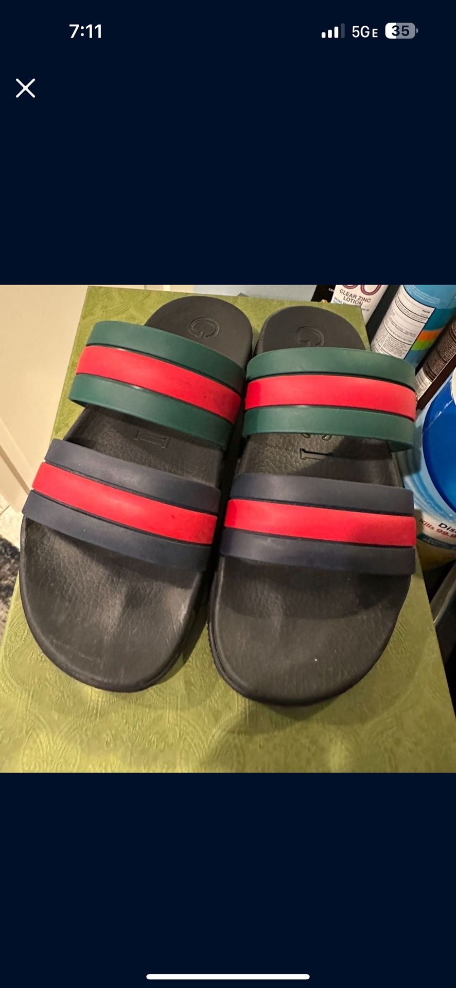 Gucci Men Web logo Slides a- Agoda 9 G /10 US