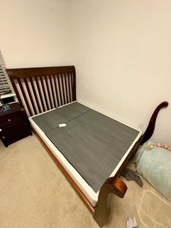 Wooden Sleigh Bed Frame - full size