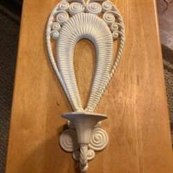 Burwood 1970s White Faux Wall Sconce Candle Holder, Model 1278-1