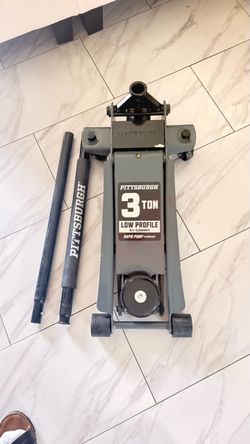 PITTSBURGH 3 Ton Low-Profile Floor Jack with RAPID PUMP, Gray