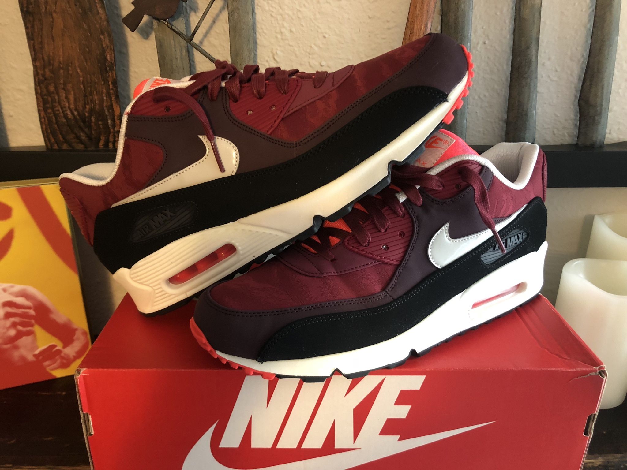 NIKE / Air Max 90 “Red Velvet Camo Cake” Shoes Kicks / SIZE: Men's 12 / Brand w/ Box!! Red Velvet, Black, White, Pink/Orange, Camo for Sale in Kent, WA - OfferUp