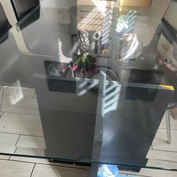 Glass Table Without The Chairs 