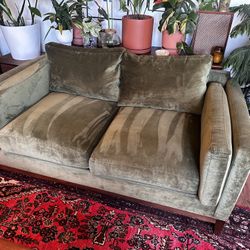 Green Velvet Condo Couch, Like New