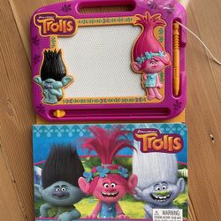 Trolls DreamWorks Children’s Book with Erasable Magnetic Drawing Pad