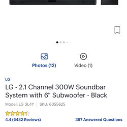 LG 2.1 300W Sound System with 6’’ Woofer