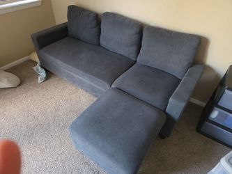 Bluish Fabric Sectional Sofa L shape