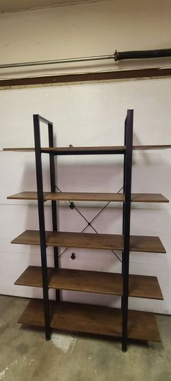 Tier Bookshelf, Modern Metal and Wood 4 Shelf Bookcase