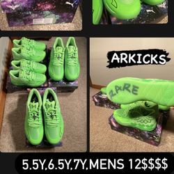 Puma LaMelo Ball MB 1 Green Gecko Size 7Y