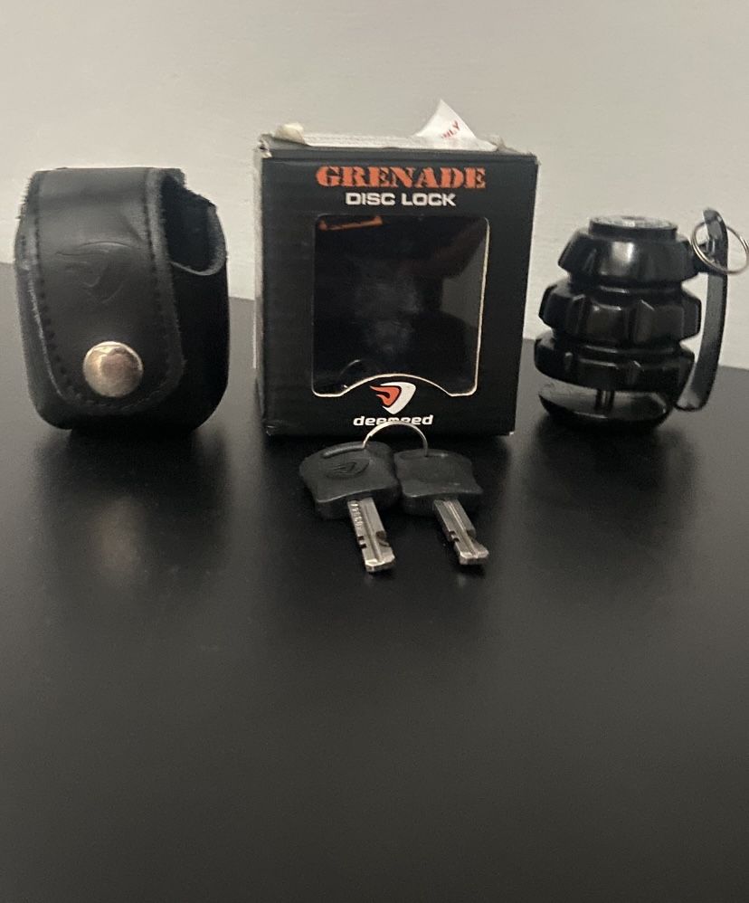 BRAND NEW GRENADE MOTORCYCLE DISC LOCK-DEEMEED