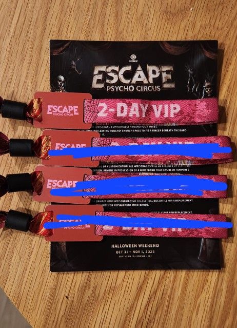 1 Escape 2 Day VIP Wristband