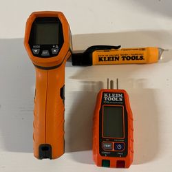 Klein Electrical Test Kit – IR Thermometer + Outlet Tester + IP67 Multimeter – Clean Working Set