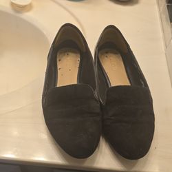 Black Suede Slip-on Loafer Flats