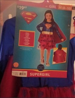DC Supergirl Girls Halloween Costume Size M 8-10