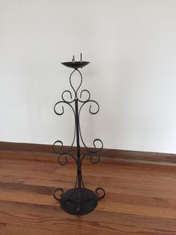 Tall Black Metal Candle Holder