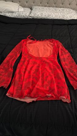 Red mini backless dress size S