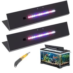 3131: New 2pk Aquarium Lids Polycarbonate Canopy with LED Light 2 Pcs Set 22.95 x 11.5 x 0.12 Inch for 33/40/55 Gallon with Center Brace Aquariums Cov