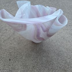 Pink blown glass vase