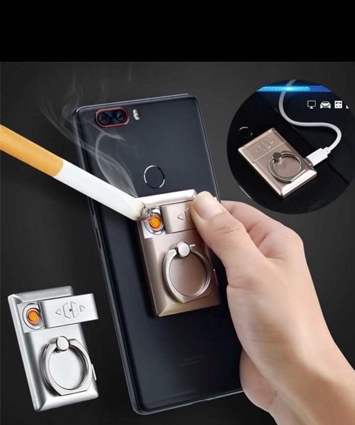 USB windproof phone holder cigarette lighter