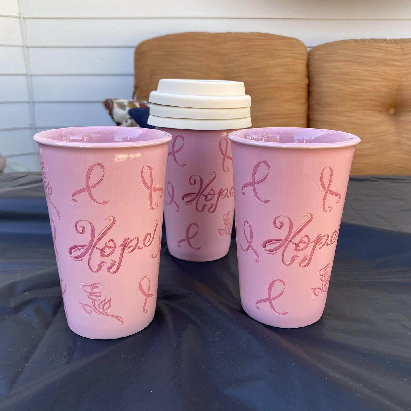 Longaberger Hope Travel Mugs 3 Pack