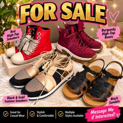 4 stylish pairs of women's shoes size 8.5 and 9.0