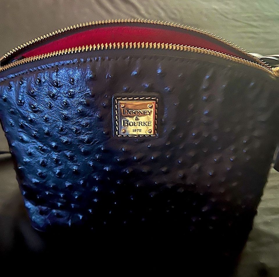 Dooney Burke Ostrich Skin Leather Handbag 