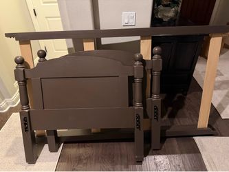 Wood  Brown Twin Bed with Trundle