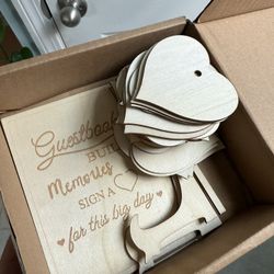 Guest Book - Wooden Hearts