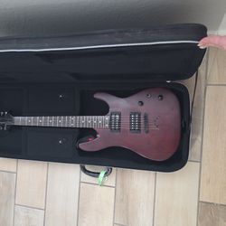 Dark Red Electric Guitar With Case 