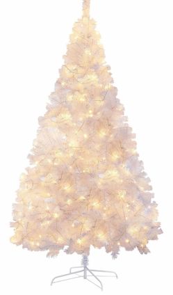 6FT Christmas Tree, Artificial Christmas Tree With RC 300 LEDs Warm White & Multicolored String Lights(NOT Pre-Strung) For Indoor Outdoor Winter Decor