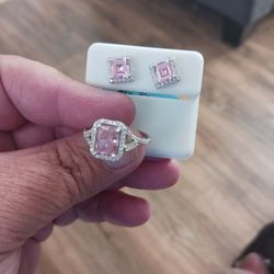 Sterling Silver 6 MM Pink Sapphire CZ