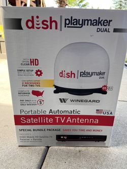 DISH Playmaker Dual Portable Satellite TV Antenna w/ Wally Receiver NEW IN BOX