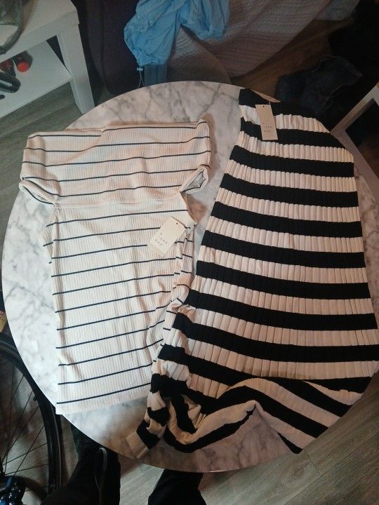 A New Day Skirt and Off the Shoulder Shirt