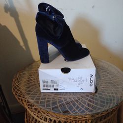 Blue Velvet Ankle Boots 