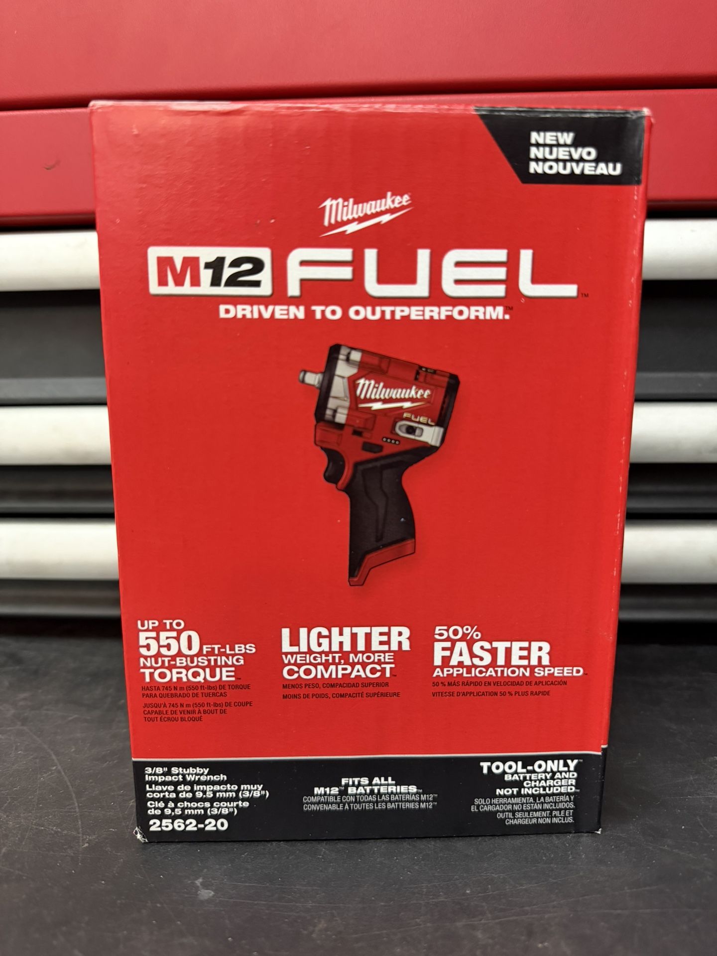 MILWAUKEE M12 FUEL 12V Lithium-Ion Brushless Cordless Stubby 3/8 in. Impact Wrench (Tool-Only)