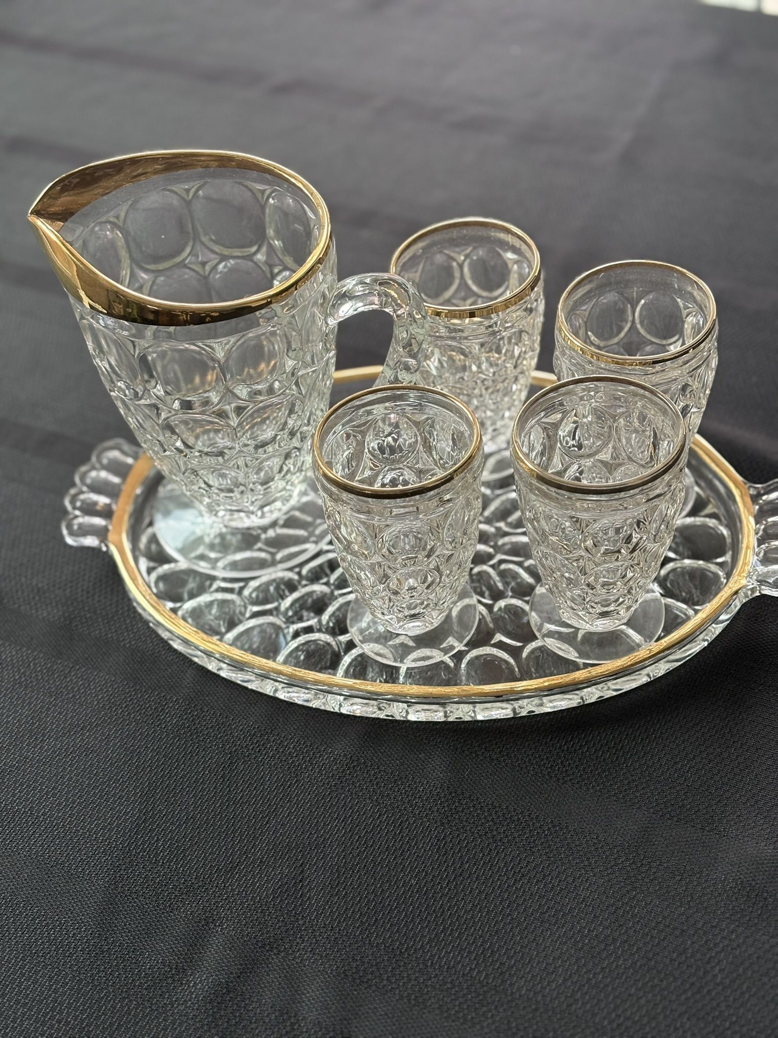 Vintage Pitcher And Glasses