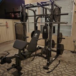 Vesta Smith Machine 1001 | Adj Bench W/ Leg Developer And Preacher Station |Gym Equipment | Fitness | Pulleys|🔴WEIGHTS AND BARBELL SOLD SEPARATELY 🔴