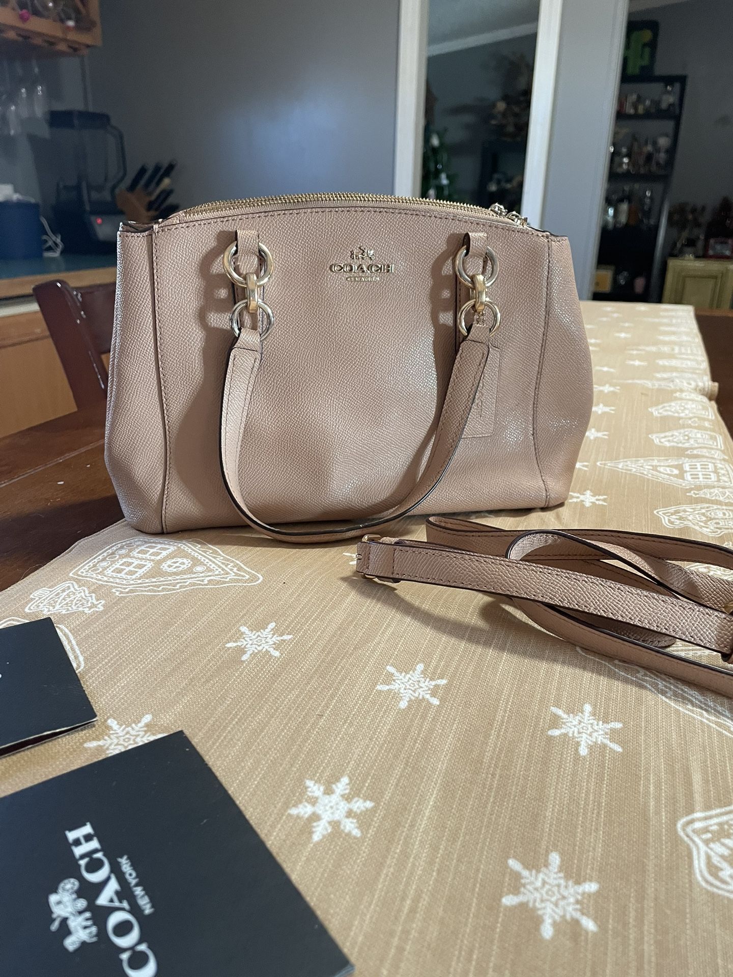 Light Pink Leather Coach Bag