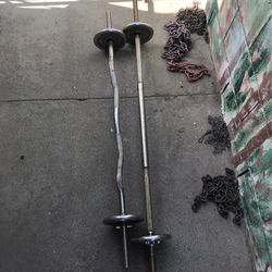2 Weight Bars 10lbs On Each… $25 Each