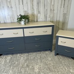 DRESSER - NIGHTSTAND KHAKI & BLUE - Local delivery available 
