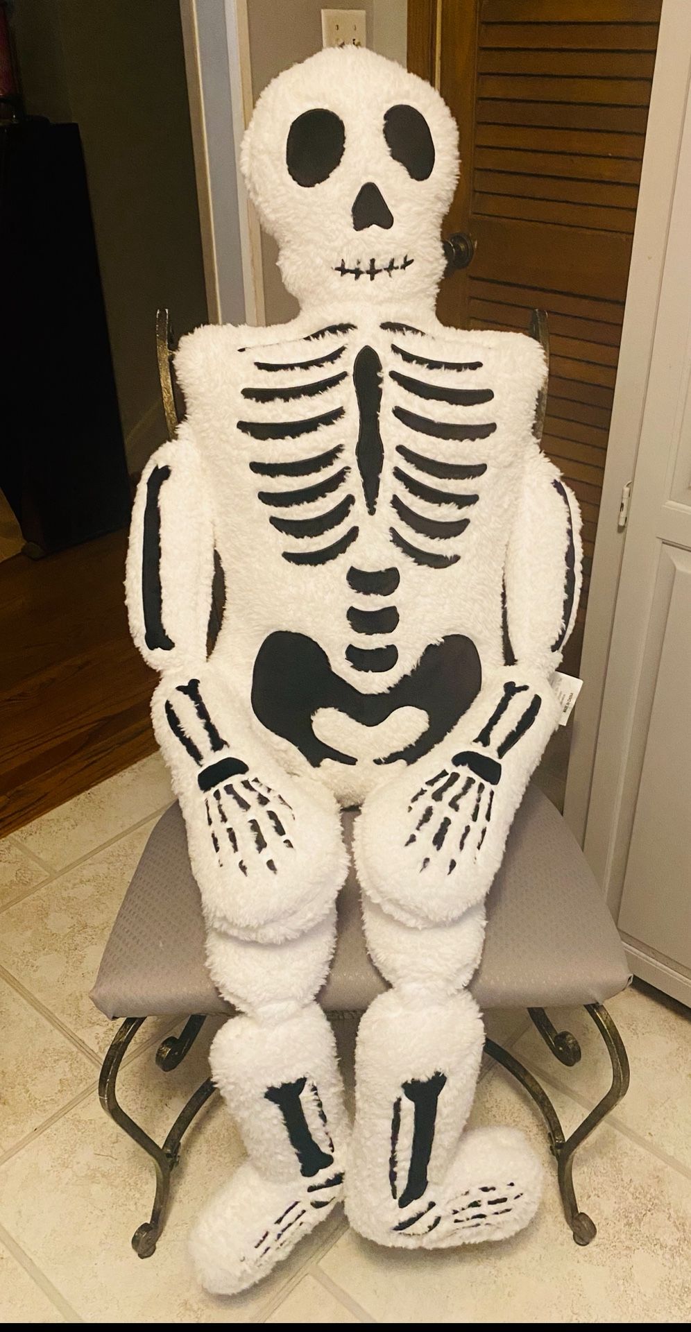 Isaac Mizrahi 5ft Plush Jointed Skeleton 