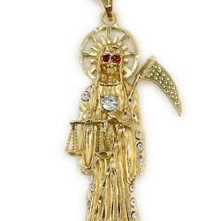 Santa Muerte Pendant With Chain 