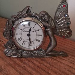 Pewter Periwinkle Clock