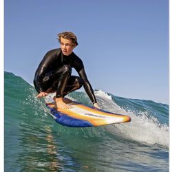 Wavestorm 8ft Classic Longboard Surfboard (Org Burst), AZ22-WSSF800-ORG