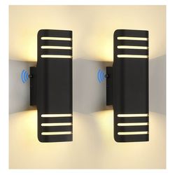 Exterior wall lights with dusk to dawn feature