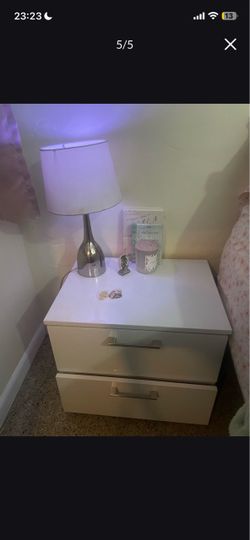 White nightstand 2 drawer