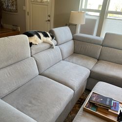 Sectional Sofa with Queen Pull-out & Ottoman 